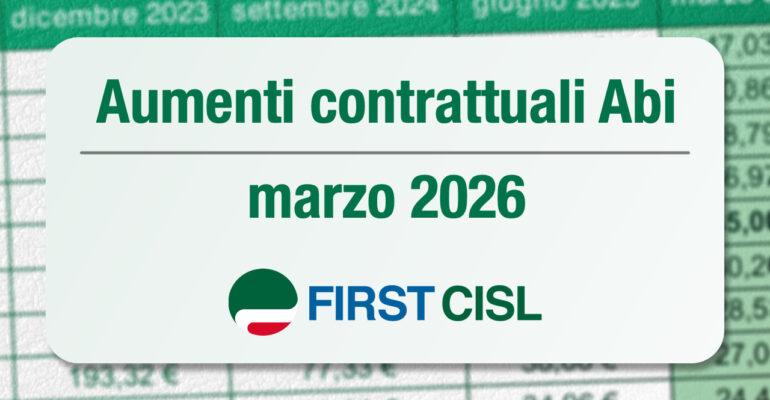 Bancari Abi, la tabella con gli aumenti in busta paga da marzo 2026