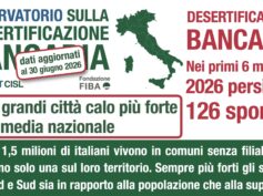 Desertificazione bancaria, nei primi sei mesi del 2026 persi altri 126 sportelli. Nelle grandi città calo più forte della media nazionale