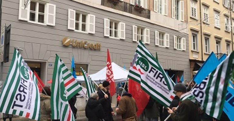 UniCredit: i lavoratori delle province di Trieste e Gorizia hanno detto BASTA!