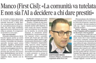 Intervista del segretario generale First Cisl FVG sulla desertificazione bancaria in regione