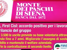 Mps, First Cisl, accordo positivo per i lavoratori e il rilancio del gruppo