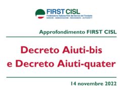 Decreto Aiuti bis e quater. L’approfondimento First Cisl