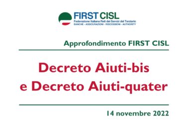Decreto Aiuti bis e quater. L’approfondimento First Cisl