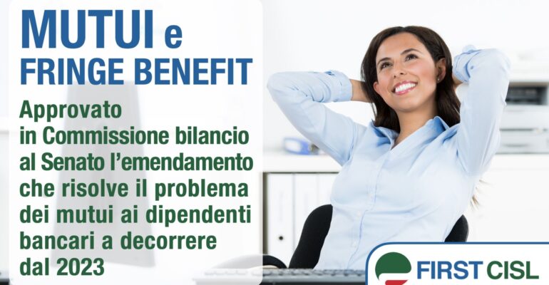 Mutui bancari, Colombani: successo del sindacato la norma sui fringe benefit