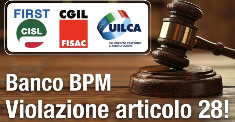 Banco Bpm, violazione articolo 28