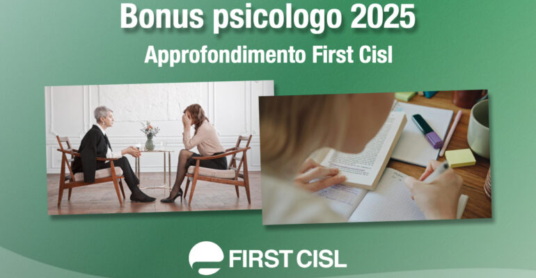 Bonus psicologo 2025, l’approfondimento First Cisl