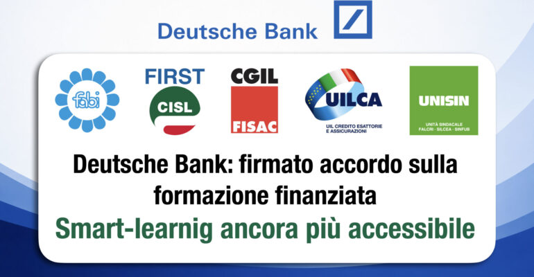 Deutsche Bank, firmato accordo sulla formazione finanziata. Smart-learning ancora più accessibile
