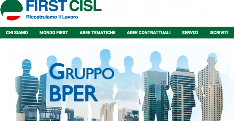 Online il nuovo sito di First Cisl Gruppo Bper!