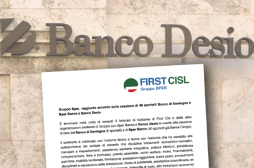 Gruppo Bper, raggiunto accordo sulla cessione di 48 sportelli Banco di Sardegna e Bper Banca a Banco Desio