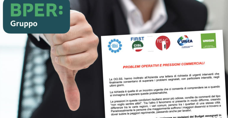 Gruppo Bper: problemi operativi e pressioni commerciali