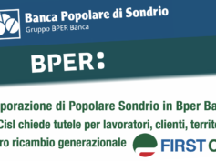 Incorporazione di Popolare Sondrio in Bper Banca: First Cisl chiede tutele per lavoratori, clienti, territori e un vero ricambio generazionale