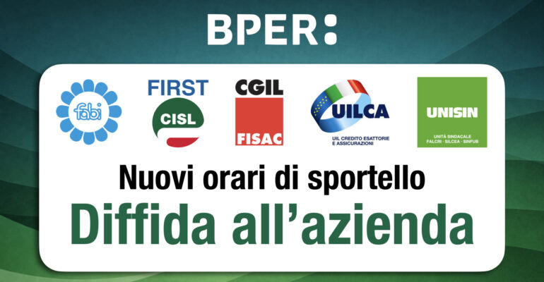 Gruppo Bper, nuovi orari di sportello: i sindacati inviano diffida all’azienda