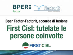 Bper Factor-Factorit, accordo di fusione. First Cisl: tutelate le persone coinvolte