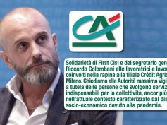 Rapina a Milano: la solidarietà della First Cisl e del Segretario Generale Riccardo Colombani