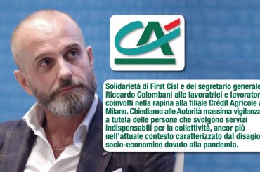 Rapina a Milano: la solidarietà della First Cisl e del Segretario Generale Riccardo Colombani