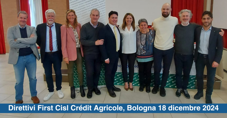 First Cisl Crédit Agricole: congressi deliberati per il 25 e 26 febbraio