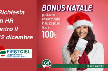 Bonus Natale: richiesta entro il 12 dicembre