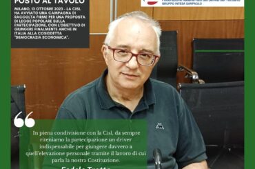 First Cisl Intesa Sanpaolo sostiene la proposta di legge confederale sulla partecipazione