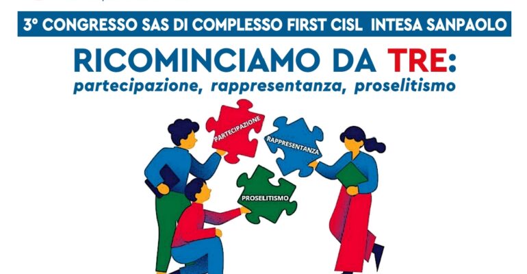 Da domani a Riccione il terzo congresso della Sas di complesso First Cisl Intesa Sanpaolo