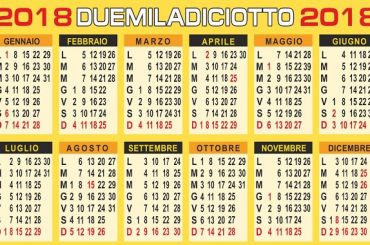 Festività, Ex festività e Semifestività 2018