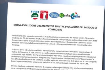 Nuova evoluzione organizzativa Direzione Sinistri, evoluzione del metodo di confronto