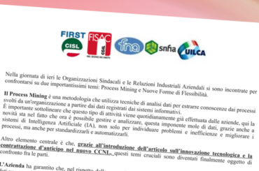 Nuove Forme di Flessibilità (compreso lo Smart Working) e Process Mining: continua l’impegno unitario nel voler raggiungere risultati concreti e rapidi
