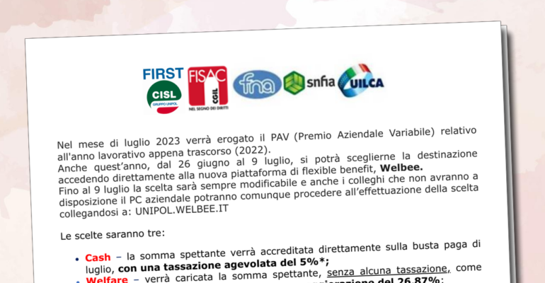 Premio Aziendale Variabile relativo all’anno 2022