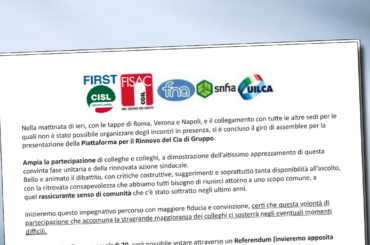 Ampia partecipazione alle Assemblee e prossimo Referendum sulla Piattaforma per il rinnovo del Cia di Gruppo
