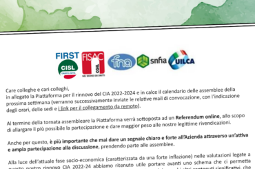 Piattaforma per il rinnovo del CIA 2022/2024 e Calendario Assemblee