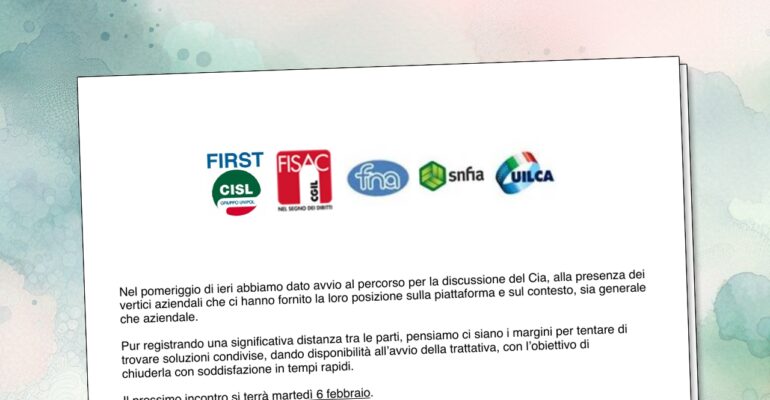 Rinnovo Contratto integrativo aziendale: primo incontro con l’azienda