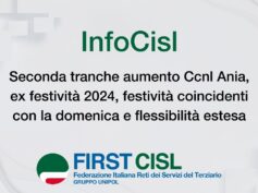 Seconda tranche aumento Ccnl Ania, ex festività 2024, festività coincidenti con la domenica, flessibilità estesa