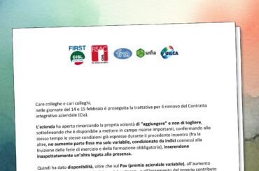 Trattativa Contratto integrativo aziendale: uniti a difesa delle nostre legittime richieste