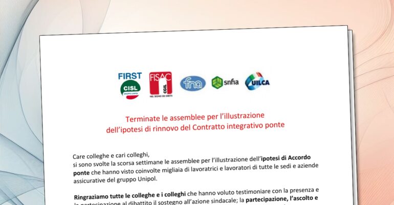 Terminate le assemblee per l’illustrazione dell’ipotesi di rinnovo del Contratto integrativo ponte