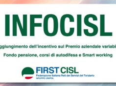 INFOCISL: raggiungimento dell’incentivo Pav, fondo pensione, corsi di autodifesa e Smart working