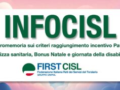 INFOCISL: promemoria sui criteri incentivo Pav, polizza sanitaria, Bonus Natale e giornata della disabilità
