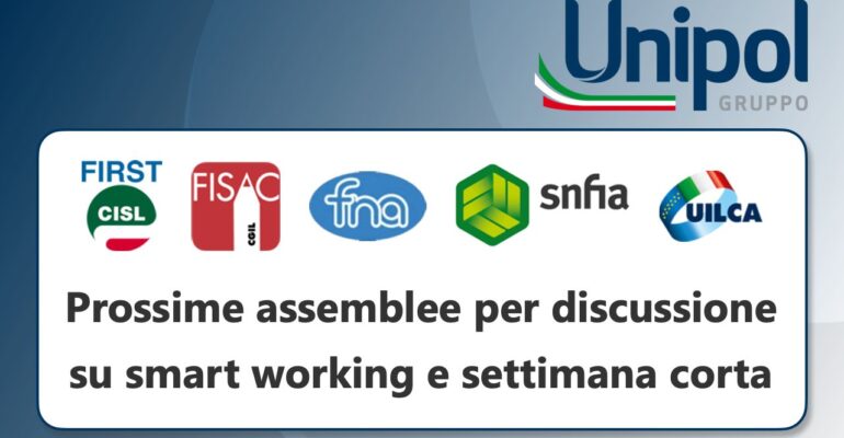 Prossime assemblee per la discussione su smart working e settimana corta