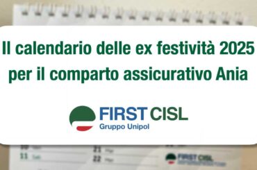 Il calendario delle ex festività 2025 per il comparto assicurativo Ania