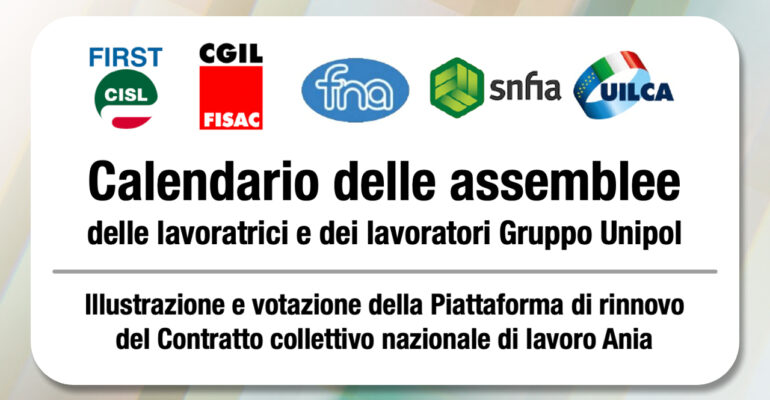 Calendario delle assemblee per l’illustrazione e la votazione della piattaforma di rinnovo del Ccnl Ania