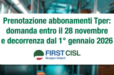 Prenotazione abbonamenti Tper: domanda entro il 28 novembre e decorrenza dal 1° gennaio 2026