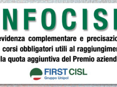 Infocisl: previdenza complementare e precisazione sui corsi obbligatori utili al raggiungimento della quota aggiuntiva del Pav