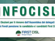 Infocisl: elezioni per il rinnovo dell’Assemblea dei delegati dei Fondi pensione, le candidate e i candidati First Cisl