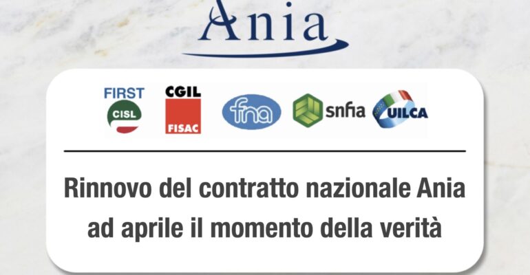 Rinnovo contratto nazionale Ania, ad aprile il momento della verità