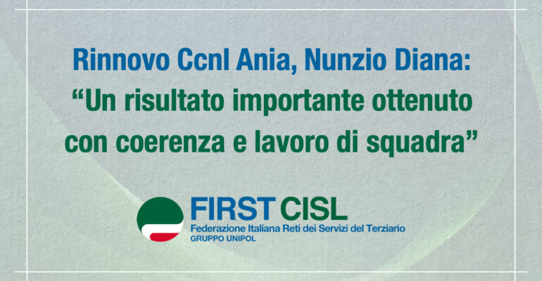 Rinnovo Ccnl Ania, Nunzio Diana: “Un risultato importante ottenuto con coerenza e lavoro di squadra”