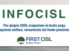 InfoCISL: Pav giugno 2026, erogazione in busta paga, opzione welfare, versamento nel fondo pensione