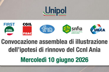 Convocazione dell’assemblea per l’illustrazione dell’ipotesi di rinnovo del Contratto collettivo nazionale di lavoro Ania