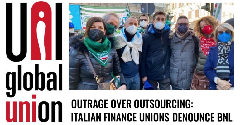 UNI Global Union rilancia la protesta dei sindacati italiani contro Bnl