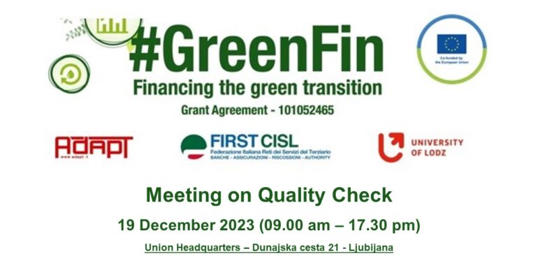 Banche, sostenibilità e transizione verde, proseguono i lavori del progetto europeo GreenFin
