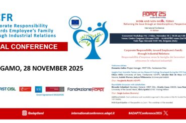#Cfr, equilibrio vita-famiglia-lavoro: a Bergamo la Conferenza finale del progetto europeo promosso da First Cisl