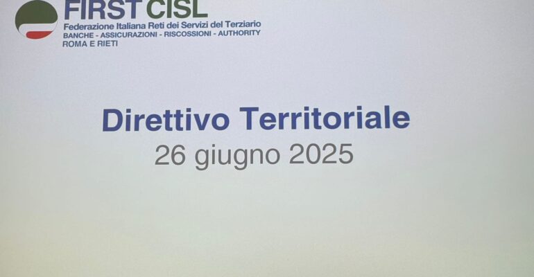 La First Cisl Lazio al Direttivo di Roma e Rieti che ha eletto il nuovo Segretario generale. Claudio Quattrociocchi: competenza e coesione per affrontare le sfide che ci attendono
