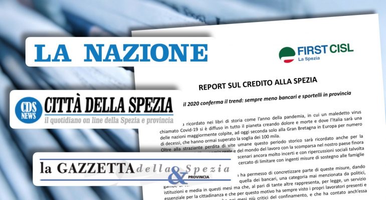 La Spezia, il 2020 conferma il trend, meno bancari e sportelli in provincia, l’analisi First Cisl sulla stampa
